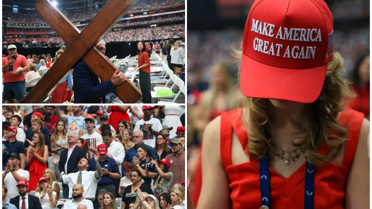 Suze, tuga i križevi: Pogledajte atmosferu prije posljednjeg opro&scaron;taja od Charlieja Kirka