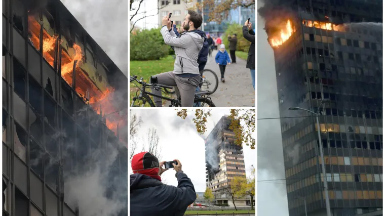 &Scaron;okirani Zagrepčani promatraju kako vatra guta zgradu Vjesnika: 'Nevjerojatno!'