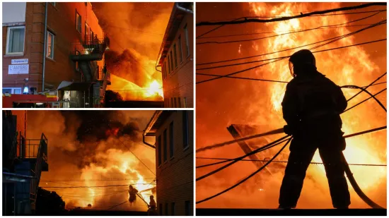 Pogledajte s kakvom se vatrenom stihijom bore ruski vatrogasci: Gori 'skladi&scaron;te namje&scaron;taja'