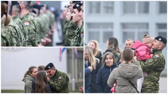 Emotivni prizori: Hrvatski vojnici se rastali s obiteljima: Idu u misiju NATO-a